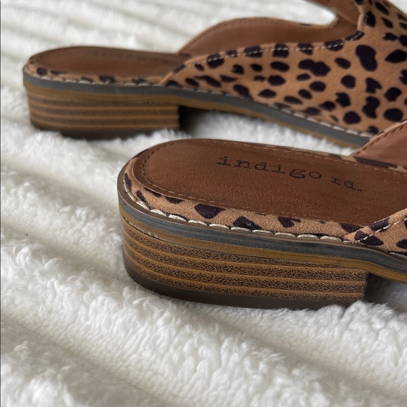 Indigo Rd Brown Leopard Print Mules - Picture 6 of 6
